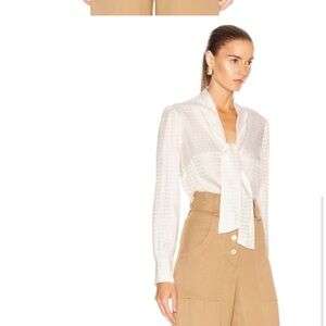 VERONICA BEARD Nicky Top Silk Off White  I Size 6